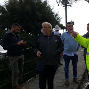 Crollo Sp 227 di Portofino: Tecnici di CMGE con il Consigliere delegato alla Viabilità  Franco Senarega (3)