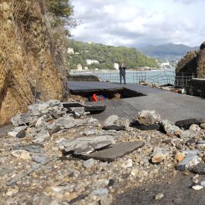 Crollo Sp 227 di Portofino: particolari del crollo (13)
