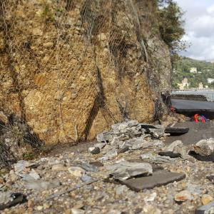 Crollo Sp 227 di Portofino: particolari del crollo (14)
