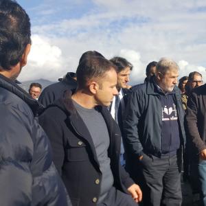 SP227 di Portofino: I sindaci di Santa Margherita e Portofino Paolo Donadoni e Matteo Viacava con Il sindaco Marco Bucci, il consigliere Franco Senarega e l'ing. Pietro Bellina (11)
