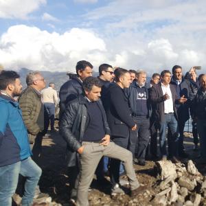 SP227 di Portofino: I sindaci di Santa Margherita e Portofino Paolo Donadoni e Matteo Viacava con Il sindaco Marco Bucci, il consigliere Franco Senarega e l'ing. Pietro Bellina (13)