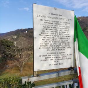 1 Il ricordo di Coreglia Ligure per i deportati ad Auschwitz del campo 52. La targa Commemorativa sul ponte