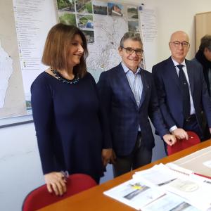 Puc di Recco: Anna Traversaro di CMGE, Carlo Gandolfo assessore all'Urbanistica Comune di Recco e Guido Guelfo  consigliere delegato all'Urbanistica di CMGE