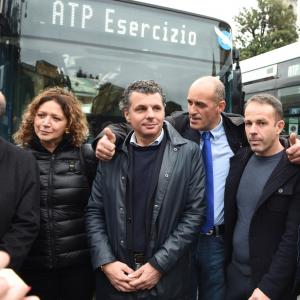 Nuovi autobus ATP: Alessandra Ferrara, Carlo Bagnasco, Claudio Garbarino, Matteo Viacava, Enzo Donadoni, Alessandro Puggioni e Roberto Bagnasco
