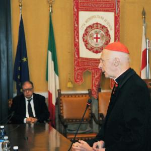 L'augurio ai dipendenti di CMGE, il cardinale Angelo Bagnasco (4)