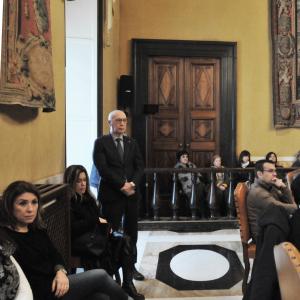 L'augurio ai dipendenti di CMGE, in piedi il consigliere delegato Guido Guelfo (6)