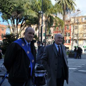Nuovi mezzi ATP: il consigliere di CMGE Claudio Garbarino, il sindaco di Chiavari Marco Di Capua 