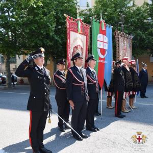 I Gonfaloni di CMGE, Regione Liguria e Comune di Genova 2 