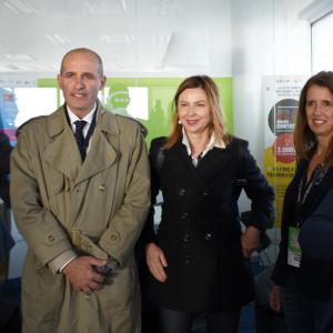 Prima giornata, sede di Liguria Digitale, Il consigliere Garbarino, la dottoressa Arzà e gli architetti Lonati e Garibaldi