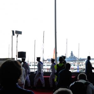 Inaugurazione del 58° Salone Nautico di Genova, il passaggio della fregata lanciamissili Virginio Fasan (F 591) della Marina Militare (16)