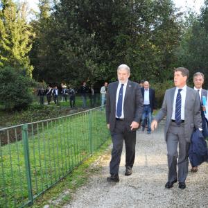 Marco Bucci, Rosario Amico sindaco di Serra Riccò e Matteo Campora assessore Comune di Genova