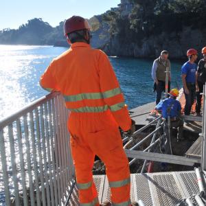 SP 227 di Portofino: tratto di passerella posato (14)