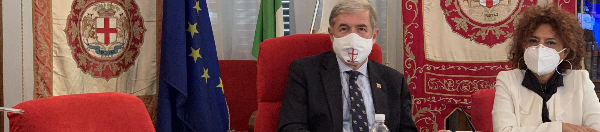 Il Sindaco Marco Bucci durante la seduta di Consiglio