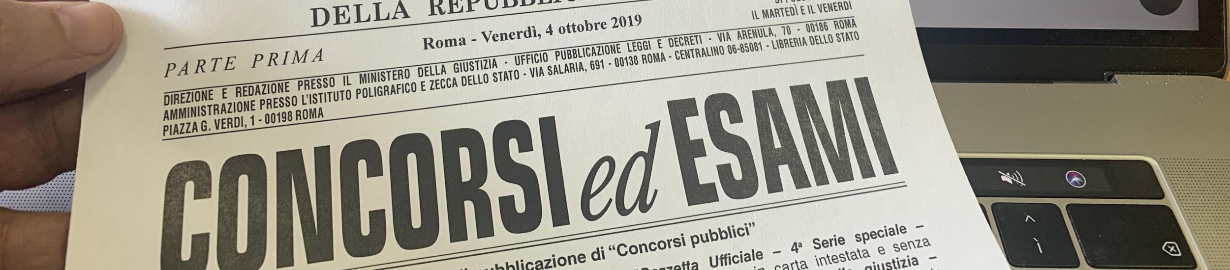 Concorsi pubblicati sulla Gazzetta Ufficiale