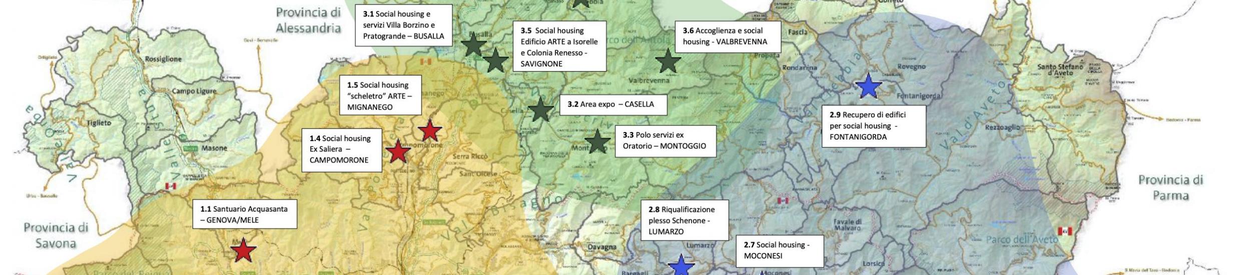 La mappa degli interventi previsti