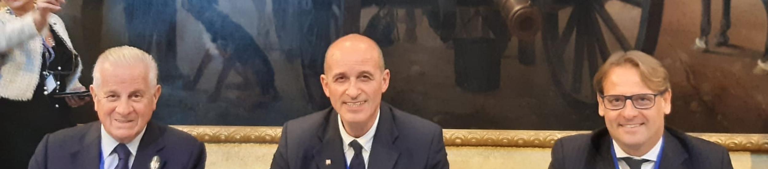 Claudio garbarino con Scajola all'incontro di cooperazione italia-francia