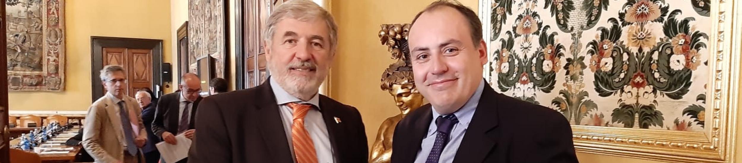 Il consigliere Marco Conti con il Sindaco Metropolitano Marco Bucci