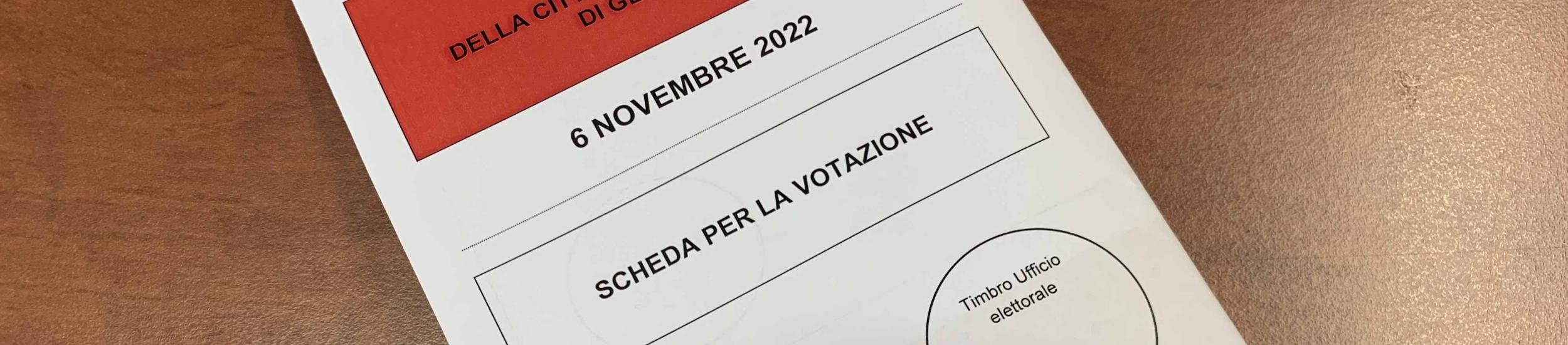 immagine di una scheda elettorale fac-simile con la data aggiornata al 6 novembre