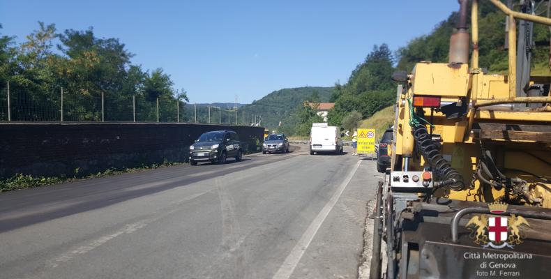 Passaggio ad Anas S. P. 35 dei Giovi, lavori di asfaltatura