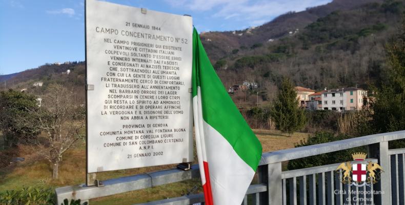 1 Il ricordo di Coreglia Ligure per i deportati ad Auschwitz del campo 52. La targa Commemorativa sul ponte