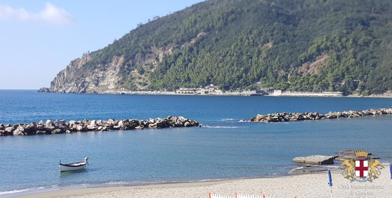 Moneglia , veduta della spiaggia