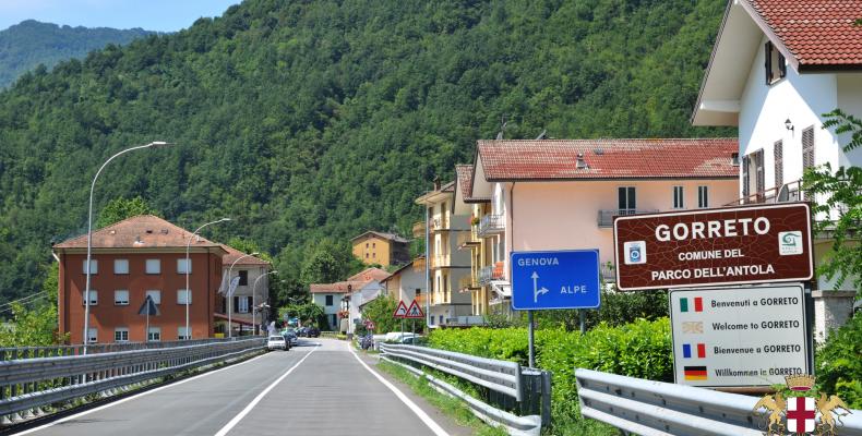 Gorreto, panorama e segnaletica