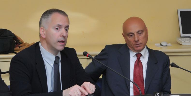 Il sindaco Marco Doria e il coordinatore dell'Unità di missione Italia Sicura Erasmo D'Angelis