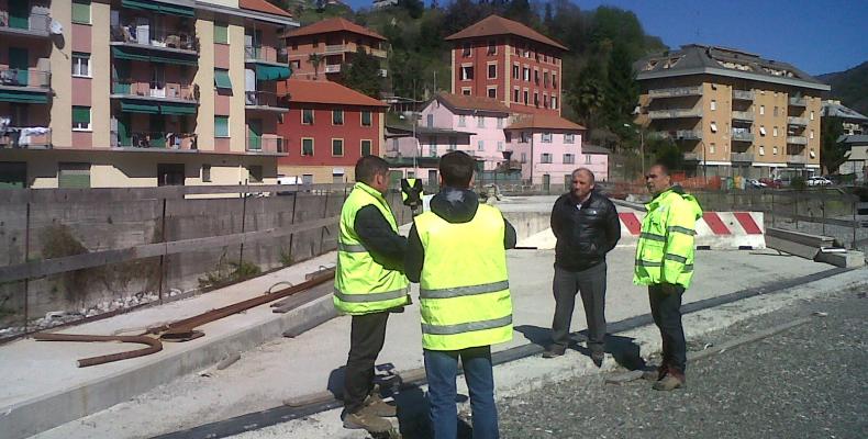 Il cantiere per la variante di Manesseno alla provinciale di Sant'Olcese