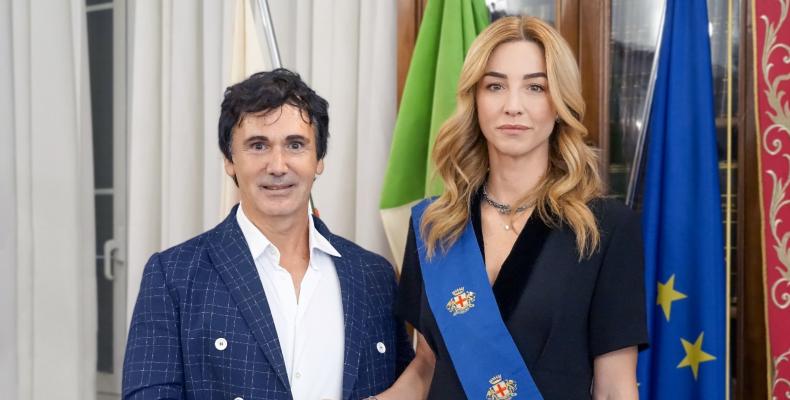 Immagine della Sindaca Metropolitana Silvia Salis con il nuovo Segretario Generale Marco Mordacci Immagine della Sindaca Metropolitana Silvia Salis con il nuovo Segretario Generale Marco Mordacci.