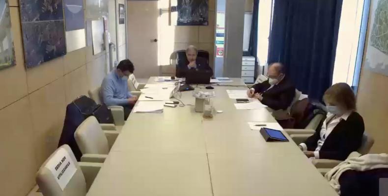 un momento della seduta in videoconferenza