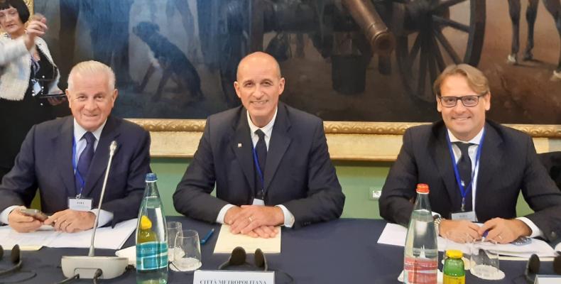 Claudio garbarino con Scajola all'incontro di cooperazione italia-francia