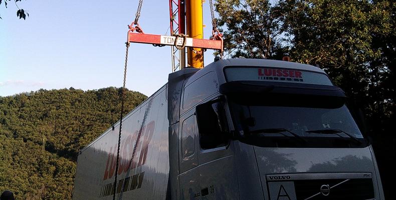 gru per il Tir sulla SP 82
