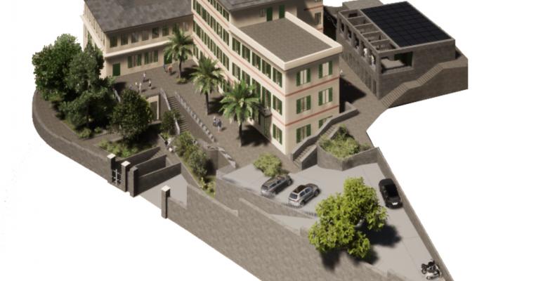 rendering di progetto dei lavori all'edificio di via Gerolamo Speroni a Recco