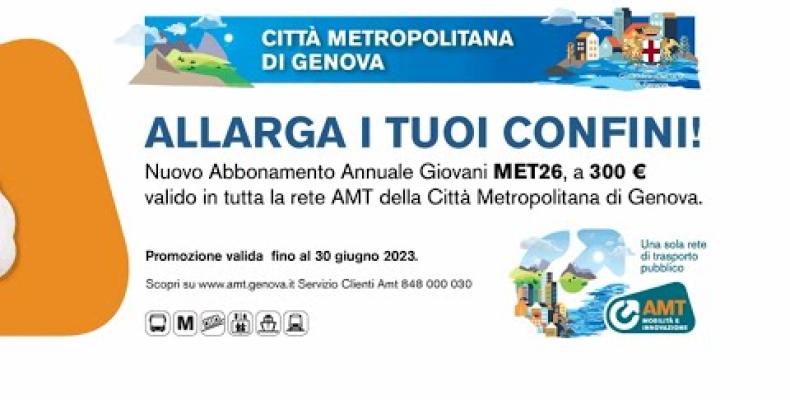 MET26, il nuovo abbonamento AMT per i giovani urbano ed extraurbano