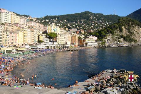 Camogli, vista della spiaggia