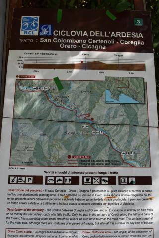 Orero, Piana, cartello ciclovia dell'Ardesia